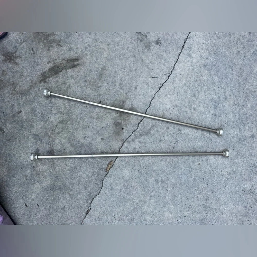 Elegant Silver Suspension Rod Curtain Rod Set